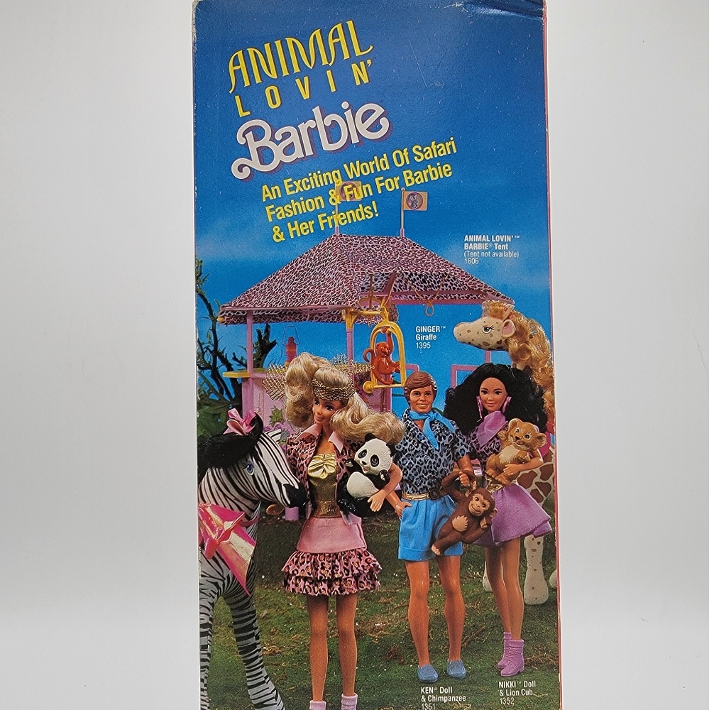 Vintage 1989 Barbie Animal Lovin Nikki Doll & Lion Cub No. 1352 NRFB. - Picture 4 of 10